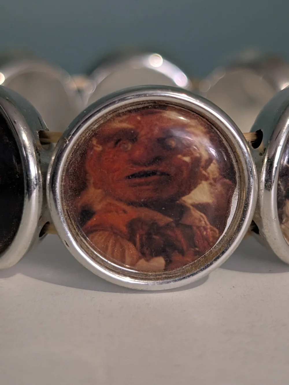 Vintage 80's Labyrinth Movie Photo Cabochon Charm Stretch Bracelet-New Nostalgia
